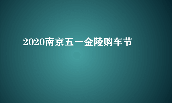2020南京五一金陵购车节