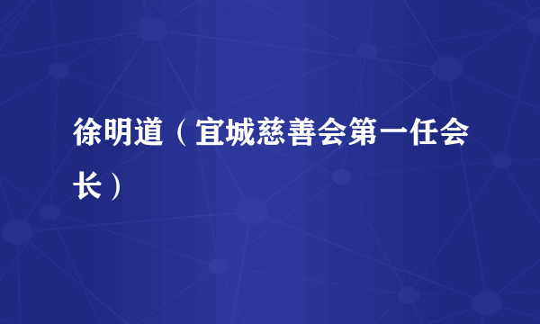 徐明道（宜城慈善会第一任会长）