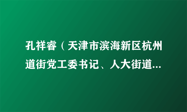 孔祥睿(天津市滨海新区杭州道街党工委书记、人大街道工委主任)
