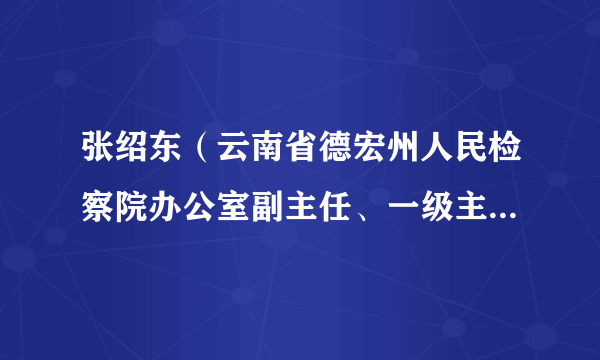 张绍东（云南省德宏州人民检察院办公室副主任、一级主任科员）