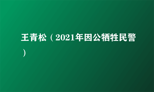 王青松（2021年因公牺牲民警）