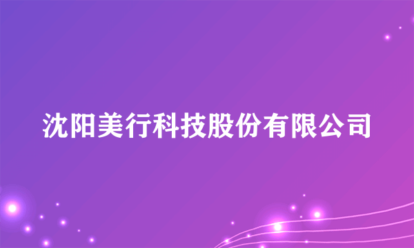 沈阳美行科技股份有限公司