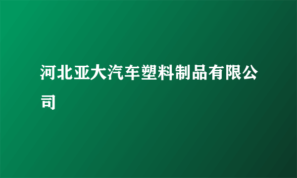 河北亚大汽车塑料制品有限公司