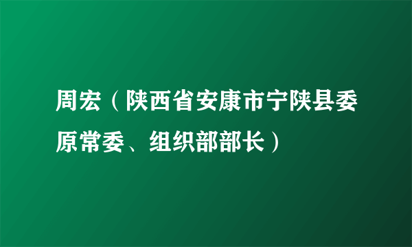 周宏（陕西省安康市宁陕县委原常委、组织部部长）