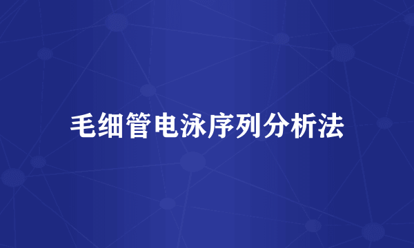 毛细管电泳序列分析法