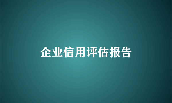 企业信用评估报告