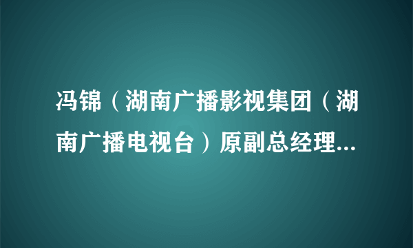 冯锦(湖南广播影视集团(湖南广播电视台)原副总经理、副台长)