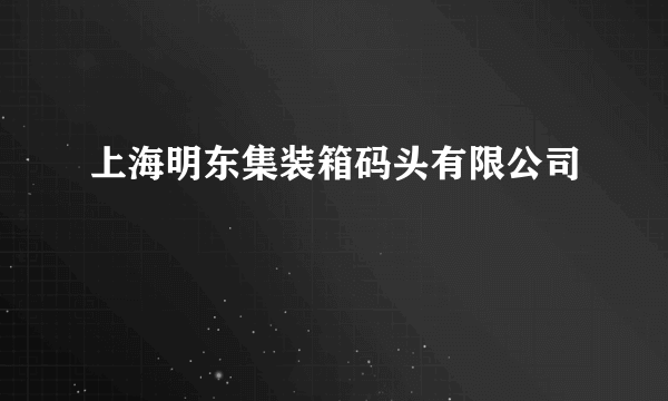 上海明东集装箱码头有限公司