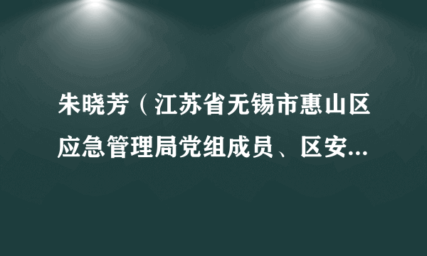 朱晓芳(江苏省无锡市惠山区应急管理局党组成员、区安委办专职副主任)