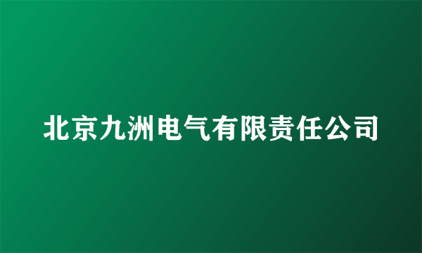 北京九洲电气有限责任公司