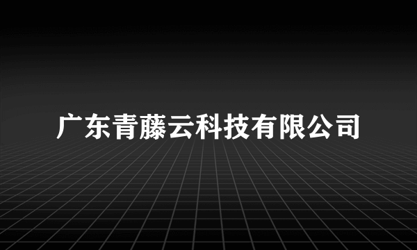 广东青藤云科技有限公司