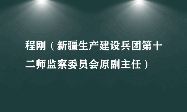 程刚（新疆生产建设兵团第十二师监察委员会原副主任）