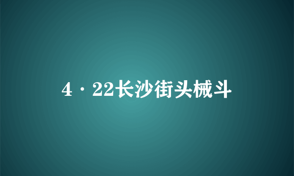 4·22长沙街头械斗