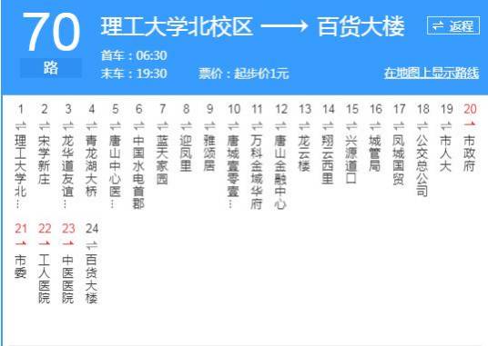 唐山公交70路