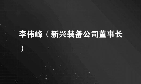 李伟峰（新兴装备公司董事长）