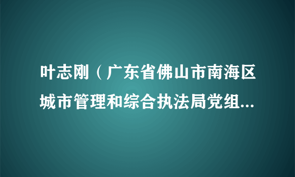 叶志刚（广东省佛山市南海区城市管理和综合执法局党组成员、副局长）