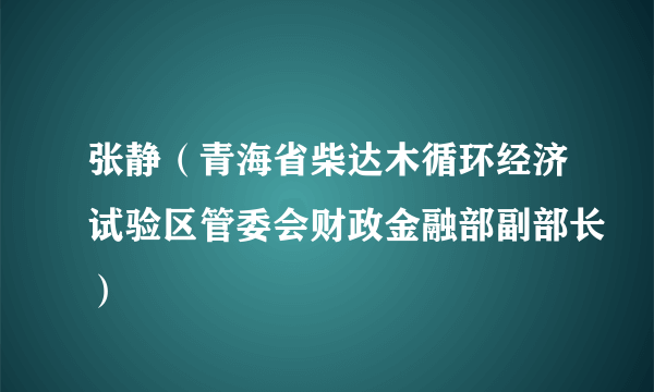 张静(青海省柴达木循环经济试验区管委会财政金融部副部长)