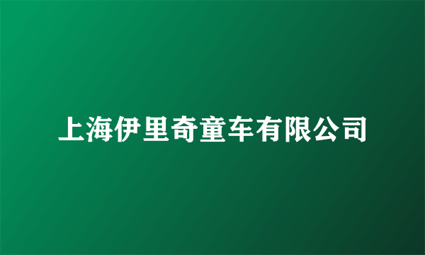 上海伊里奇童车有限公司