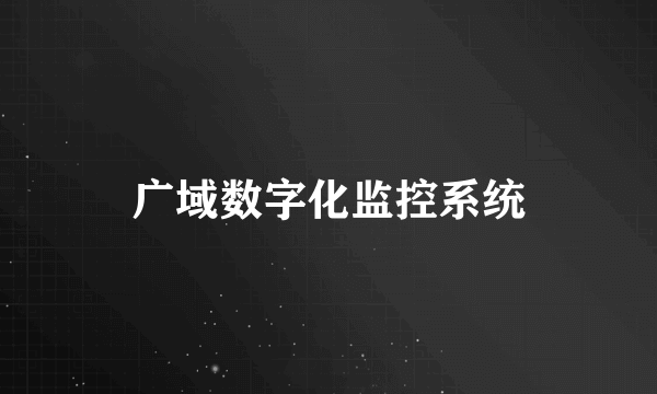 广域数字化监控系统