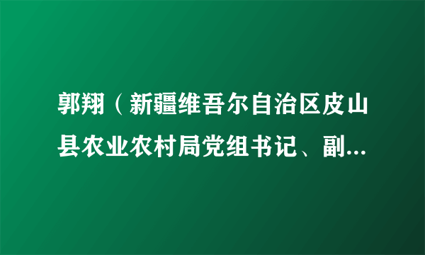 郭翔（新疆维吾尔自治区皮山县农业农村局党组书记、副局长、四级调研员）