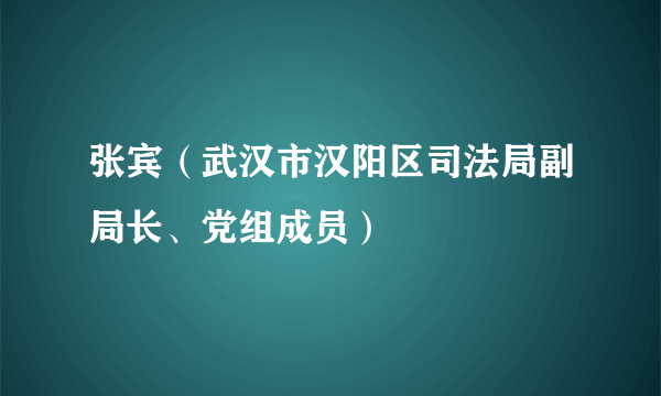 张宾（武汉市汉阳区司法局副局长、党组成员）