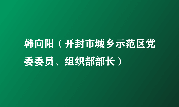 韩向阳(开封市城乡示范区党委委员、组织部部长)