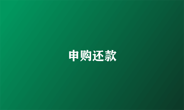 申购还款