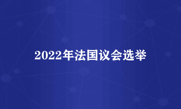 2022年法国议会选举
