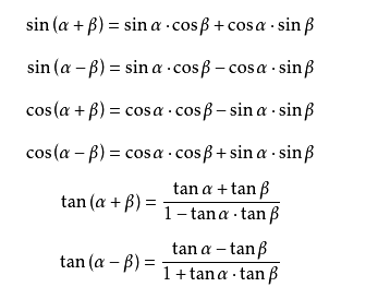 三角函数差角公式