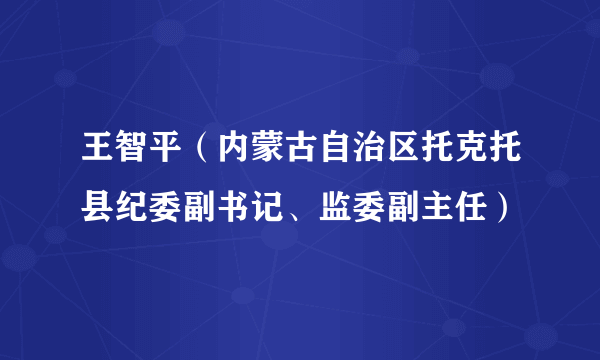 王智平(内蒙古自治区托克托县纪委副书记、监委副主任)