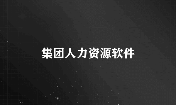 集团人力资源软件