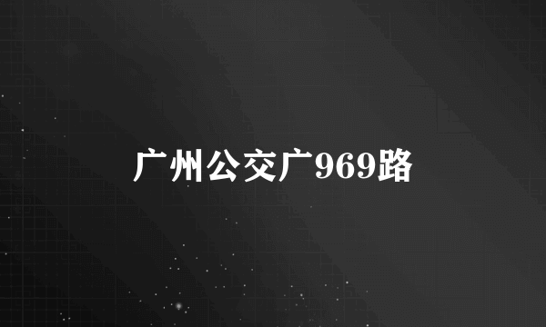 广州公交广969路