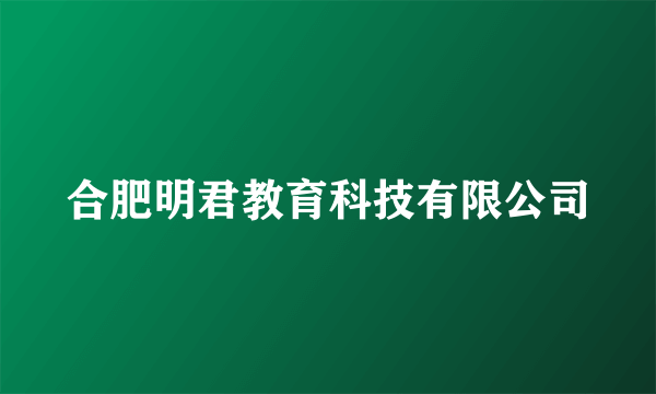 合肥明君教育科技有限公司