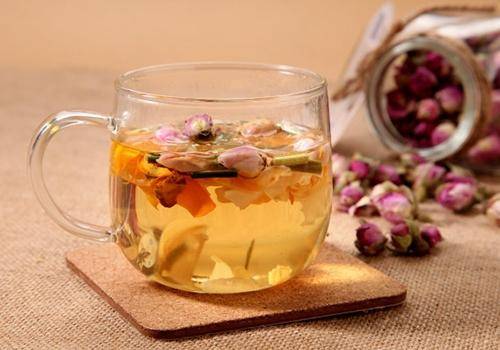 粉玫瑰花茶