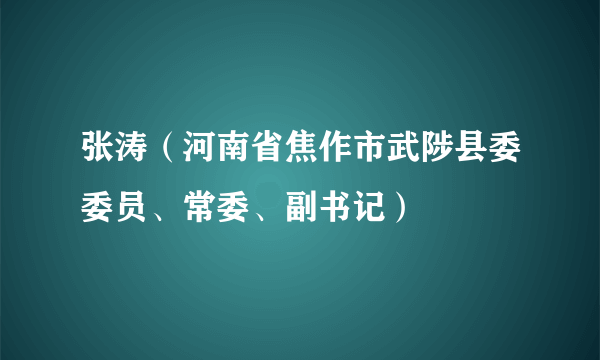 张涛（河南省焦作市武陟县委委员、常委、副书记）
