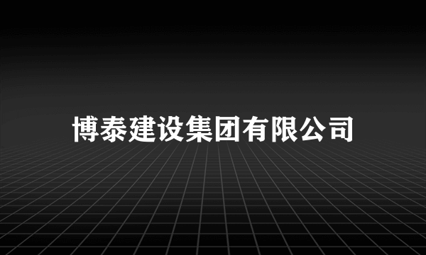 博泰建设集团有限公司