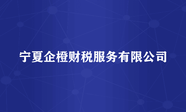 宁夏企橙财税服务有限公司