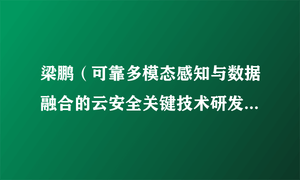 梁鹏(可靠多模态感知与数据融合的云安全关键技术研发及应用项目主要完成人)