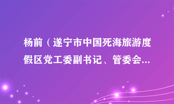 杨前（遂宁市中国死海旅游度假区党工委副书记、管委会常务副主任）