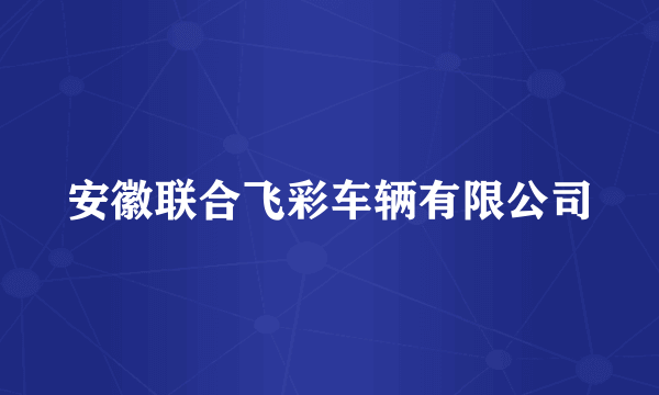 安徽联合飞彩车辆有限公司