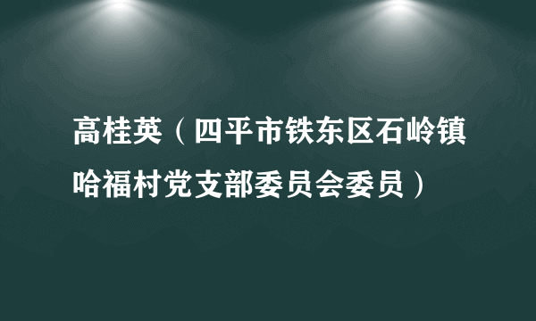 高桂英（四平市铁东区石岭镇哈福村党支部委员会委员）