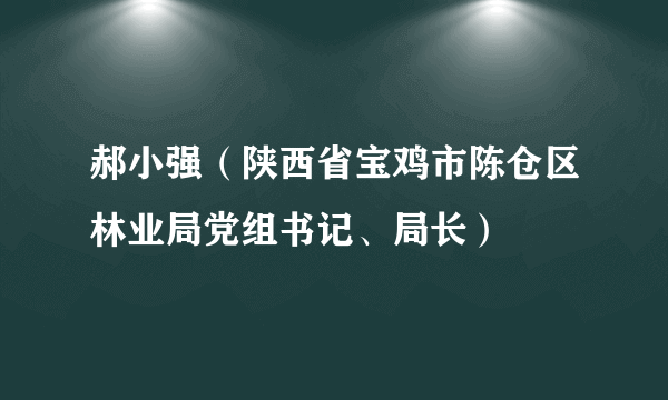 郝小强（陕西省宝鸡市陈仓区林业局党组书记、局长）