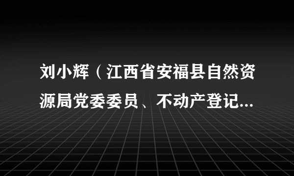 刘小辉（江西省安福县自然资源局党委委员、不动产登记中心主任）