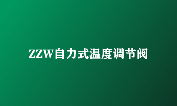 ZZW自力式温度调节阀