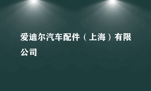 爱迪尔汽车配件(上海)有限公司