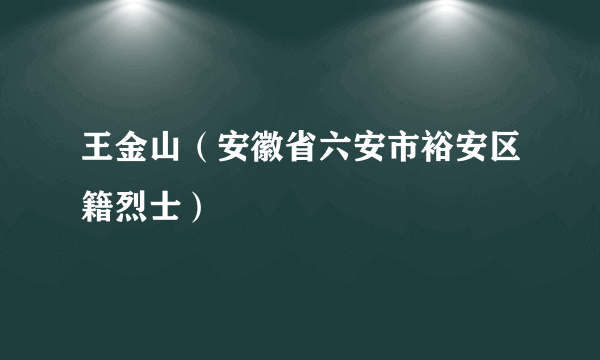 王金山（安徽省六安市裕安区籍烈士）