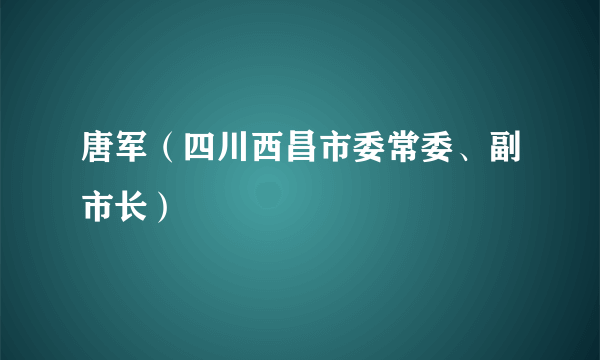 唐军（四川西昌市委常委、副市长）