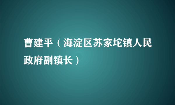 曹建平（海淀区苏家坨镇人民政府副镇长）