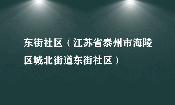 东街社区（江苏省泰州市海陵区城北街道东街社区）