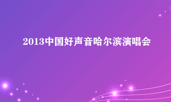2013中国好声音哈尔滨演唱会